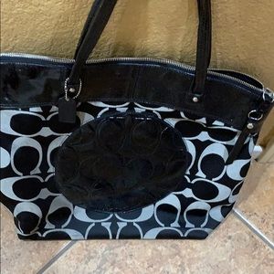 Authentic black coach purse tote